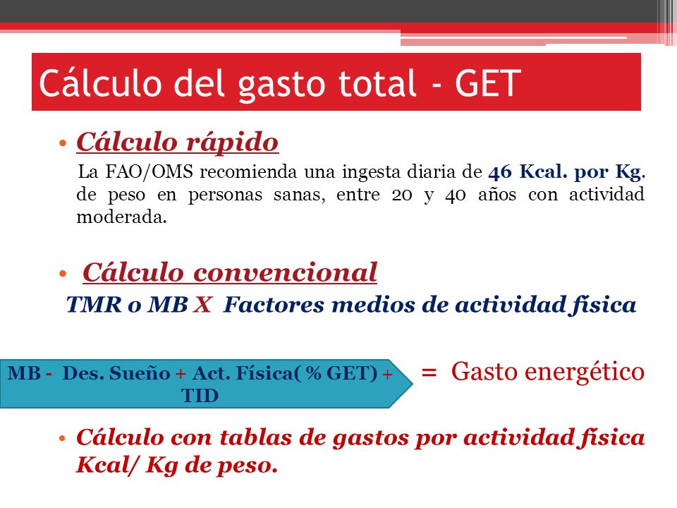 calcular gasto energetico total online
